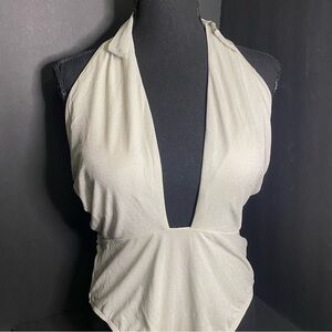 Swimsuit Chic Silver Halter One-Piece